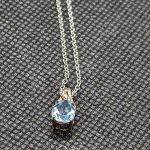 Sterling silver and sky blue topaz necklace